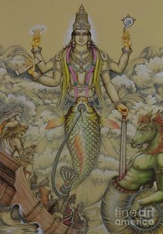 an image of the hindu god with his four arms and two hands, surrounded by other animals