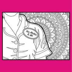 a coloring page with an image of a man's shirt on the left side