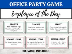 the office party game with instructions for employees to use it on their phone or laptop