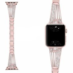 This Pulchra Luxury Diamond Band is super attractive it instantly increases the look of your Apple watch. It works with most jewelry and adds sparkle to your wrist. We have refined and dignified the stones embedded in the strap, making them really stand out. This watch will give you the confidence to look good at any event. Features: Hollowed out design with bling Slim and incredibly lightweight Premium connector fit Exquisite craftsmanship and stylish design High hardness wear-resistant steel d Luxury Formal Apple Watch Band With Bracelet Strap, Luxury Bracelet Strap Apple Watch Band, Elegant Luxury Metal Apple Watch Band, Luxury Metal Bracelet Strap Apple Watch Band, Diamond Apple Watch, Luxury Stainless Steel Adjustable Apple Watch Band, Luxury Diamonds, Watch It, Diamond Crystal