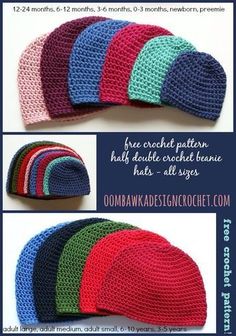 the crochet hat is made with different colors