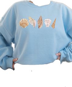 Hawaii Sweatshirt, Beach Sweatshirt, Beach Bum, Sea Shells, Hawaii, Angeles, Crew Neck, Collage, Sweatshirts