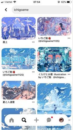 an iphone screenshot showing the different scenes in anime