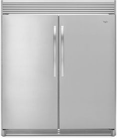 a stainless steel refrigerator freezer with two doors