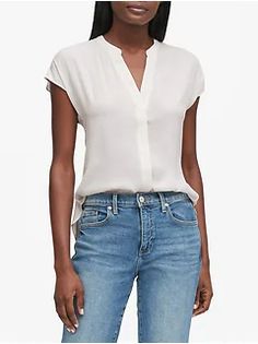 Women’s Tops – Blouses & Shirts | Banana Republic Dolman Sleeve Shirt, Safari Shirt, Dramatic Classic, Cap Sleeves Blouse, Bohemian Blouses, Tailored Shirts, Casual Black, Casual Blouse, Dolman Sleeve