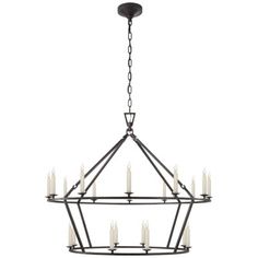 a large chandelier with candles hanging from it's center point, on a white background