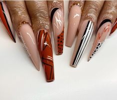 Abstract Nails, Diva Nails, Vibrant Nails, Exotic Nails, Beautiful Nail Designs, Luxury Nails, Coffin Nails Designs