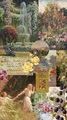 a collage with flowers and pictures of people