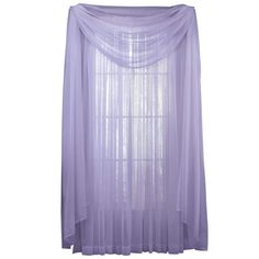 a purple sheer curtain hanging over a window