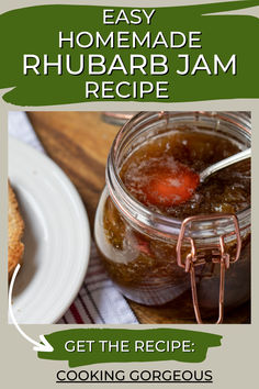 A delicious preserve made with a handful of fresh rhubarb and sugar.