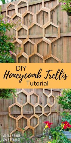 the diy honeycomb trellis is an easy and cheap way to decorate your garden