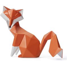 an origami fox sitting on its hind legs