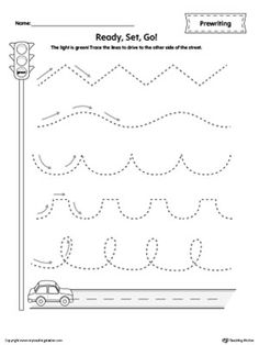 a worksheet for children to learn how to write the word ready set go