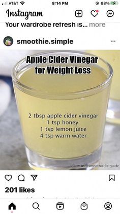 Cider Vinegar Drink, Vinegar Drink, Lose Stomach Fat Fast, Vinegar Drinks, Slim Down Drink, Apple Cider Vinegar Drink, Healthy Drinks Smoothies, Diet Drinks, Health Planner