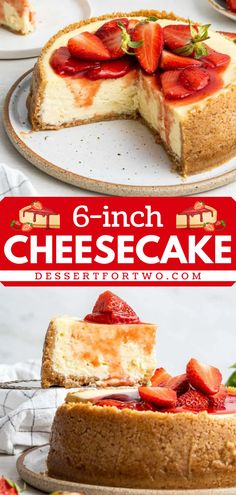 For the times when we need to celebrate, but we want to keep it small, this is what I make! My 6 inch cheesecake recipe is the absolute best, because you know I am the queen of cheesecakes! My perfect cheesecake has a generous crust that climbs all the way up the sides, and a filling that is creamy with the perfect amount of tang. The sweet strawberry sauce on top made with fresh berries and jam is optional, but I think it's so great with the lemon zest in the cake below. 6 Inch Strawberry Cheesecake, 8in Cheesecake Recipe, 5 Inch Cheesecake Recipe, Grandmas Cheesecake Recipe, 8 In Cheesecake Recipe, Small Strawberry Cheesecake, Small Cheese Cakes Recipes Easy, 4in Cheesecake Recipes, Small Lemon Cheesecake