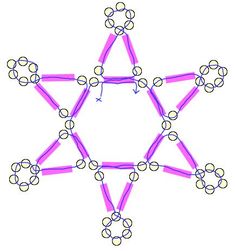 the star of david is made up of circles and dots on purple stringy paper