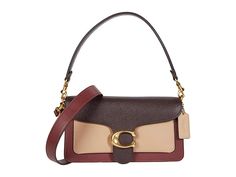 Elegant Brown Baguette Bag For On-the-go, Coach Shoulder Bag With Removable Pouch For On-the-go, Elegant Rectangular Flap Bag For On-the-go, Elegant Baguette Bag For On-the-go, Brown Rectangular Bag With Gold-tone Hardware, Chic Brown Bag With Gold-tone Hardware, Elegant Shoulder Bag With Gold-tone Hardware For On-the-go, Coach Beige Rectangular Bag, Luxury Coach Bags With Removable Pouch