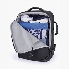 CURRENTLY ONLY AVAILABLE IN US AIRLINE APPROVED: This carry-on backpack meets the size required by almost all major airlines and fits in the overhead compartment and under the seat. Of course the lie-flat opening design helps you get through security quickly. ADEQUATE STORAGE: The laptop backpack comes with 2pcs clothes storage bags and 1 shoe bag, different sizes can be used for different packing purposes, allowing you to store your clothes more conveniently and in an organized manner. UPGRADE Carry On Travel, Opening Design, Stylish Backpack, Airplane Travel, Stylish Backpacks, Clothes Storage, Storage Bags For Clothes, Clothing Storage, Design Ad