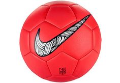 a red soccer ball with a black nike logo on it for $ 19 99 is shown in front of a white background