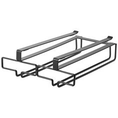 an image of two metal trays with handles on each side and one is empty