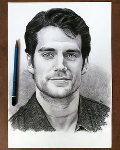 a pencil drawing of a man's face