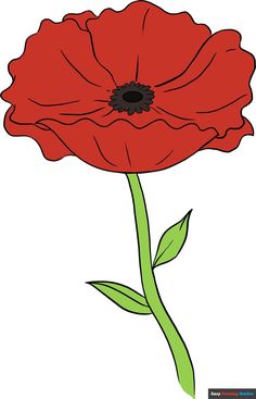 Learn How to Draw a Poppy: Easy Step-by-Step Drawing Tutorial for Kids and Beginners. #Poppy #drawingtutorial #ValentinesDay. See the full tutorial at https://easydrawingguides.com/how-to-draw-a-poppy/ . Drawing Tutorials For Kids, Drawing Tutorial Easy, Nature Drawing, Craft Projects For Kids, Guided Drawing