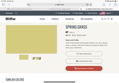 a screen shot of a web page with the word spring grass in red and yellow