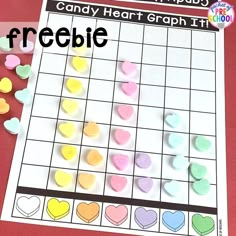 a candy heart graph is shown with hearts on it