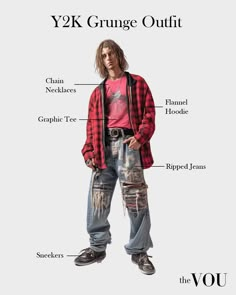 Men Fashion 90s Outfit, Y2k Flannel Outfits, Grunge Man Outfit, Y2k Grunge Outfits Men, Band Shirt Outfits Grunge, 90s Grunge Fashion Men, Metal Outfit Men, Grunge Fashion Men, Mens Grunge Outfits