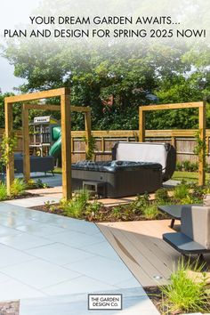 Spring 2025 is just around the corner! Start planning your perfect outdoor oasis now with a luxurious hot tub, stylish pergolas, and lush landscaping. Let your imagination flow and create a garden that blends relaxation and beauty. Book your consultation with us today! 🌿🌞 #gardendesign #outdoorliving #spring2025 #spring #gardenideas #gardeninspiration Lush Landscaping