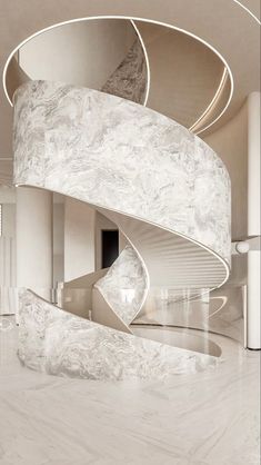 an artistic spiral staircase in a modern building