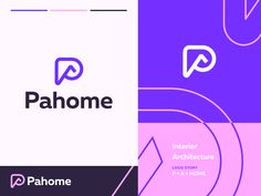 the logo for pahome, an interior architecture company that is currently in development