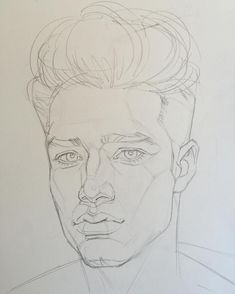 a pencil drawing of a man's face