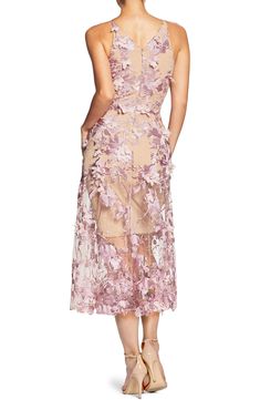 A lush garden scene is embroidered all over this figure-flattering dress topped with a slim, plunging bodice and finished with a breezy, flared skirt. 44" length (size Medium) Hidden back-zip closure Plunging V-neck Sleeveless Lined 100% polyester Dry clean or hand wash, line dry Imported Special Occasion Floral Embroidered Evening Dress For Spring Gala, Floral Embellished Evening Dress For Summer, Summer Gala Floral Embroidered Evening Dress, Floral Embroidered Evening Dress For Summer Gala, Floral Embroidery Evening Dress For Spring Garden Party, Summer Gala Evening Dress With Floral Embroidery, Spring Cocktail Evening Dress With Illusion Neckline, Spring Evening Midi Dress With Illusion Neckline, Spring Cocktail Midi Dress With Illusion Neckline