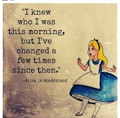 an image of alice in wonderland with quote