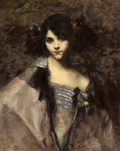 a painting of a woman in a dress