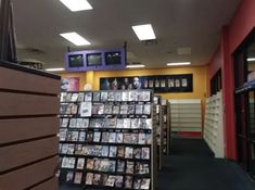 there are many dvds on the shelves in this store