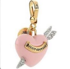 Y2K JUICY COUTURE LOVE STRUCK HEART CHARM BARBIE PINK ENAMEL SWAROVSKI RARE | eBay Pink Heart Charms For Valentine's Day, Heart-shaped Pink Charms For Valentine's Day, Pink Jewelry With Logo Charm For Gifts, Luxury Pink Jewelry With Heart Charm, Luxury Pink Jewelry With Logo Charm, Y2k Juicy Couture, Love Struck, Gold Banner, Tootsie Roll