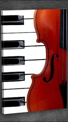 an image of a violin on piano keys