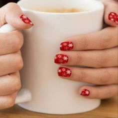 $20.00 | Nails Art - Christmas red and white snowflake design #christmas #redandwhite #snowflakes #snowflakepattern #christmasfashion #holidayseason #holidayfashion #fingernails #holiday #cutechristmas #whiteandred #seasonal #fashion #cute Spirit Nails, Snow Nails, Red Nail Art, Cute Christmas Nails, Nails Christmas, Christmas Nails Acrylic, Nails Polish