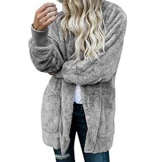 Brand New Faux Sherpa Cardigan Sweater Jacket Pockets Multiple Colors Available Bundle With Other Items I Have For Sale To Save On Shipping And Receive Additional Discounts Trendy Winter Coats, Casual Winter Coat, Mens Overcoat, Women Long Cardigan, Womens Sherpa, Warm Cardigan, Winter Fashion Coats, Long Coat Jacket, Jacket Cardigan