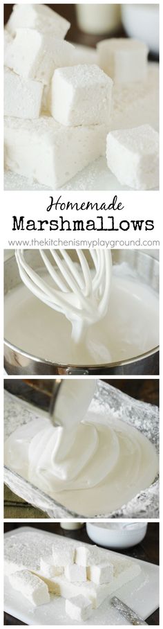 homemade marshmallows in a bowl with a whisk