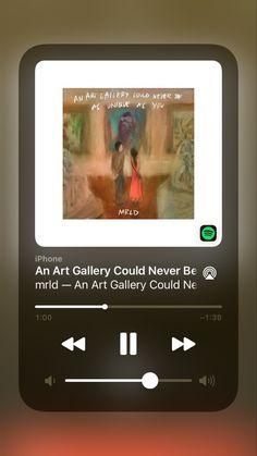 an mp3 player with the text art gallery never as u on it's screen