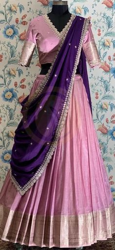 Purple Lehenga, Lehenga Saree Design, Half Saree Lehenga, Wedding Lehenga Designs, Lehnga Dress