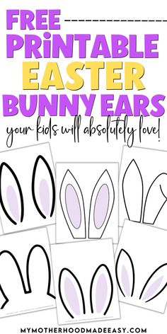 free printable easter bunny ears for your kids to color and cut out with them