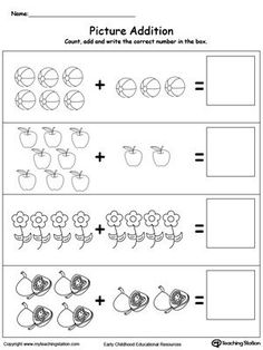 the worksheet for addition and subtraction with pictures to help students learn how to