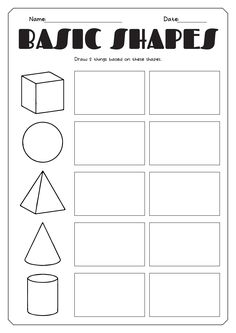 the basic shapes worksheet for kids to practice their skills on shape and color