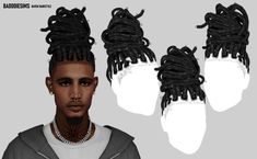 an image of a man with dreadlocks on his head and two pairs of shoes