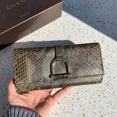 This Is Gucci Highest End Exotic Leather Products! Rare For Always Limited Edition! Genuine Python Skin Leather Gorgeous Natural Color Front Horsebit Ring With Signature Details Flap Closure With Button Seal Multi Compartments 6 Individual Card Slots Original Price Over Thousand! Luxury Gucci Rectangular Clutch, Gucci Leather Rectangular Clutch, Elegant Gucci Rectangular Clutch, Elegant Gucci Leather Clutch, Gucci Rectangular Wallet, Gucci Evening Wallets Rectangular, Gucci Rectangular Evening Wallets, Gucci Evening Wallets, Elegant Gucci Bifold Wallet