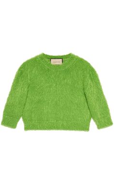 Brushed Wool Knit Sweater-Sweaters & Sweatshirts-Gucci-S-Green-Wool-Runway Catalog G Embroidery, Lime Green Sweater, Chevron Outfit, Wool Knit Sweater, International Clothing, Cable Knit Jumper, Luxury Women Fashion, Green Wool, Wool Knit